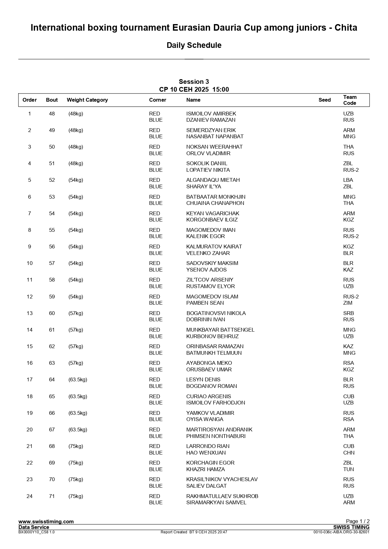 10.09.25 - International boxing tournament Eurasian Dauria Cup among juniors - Chita - Daily Schedule _page-0001