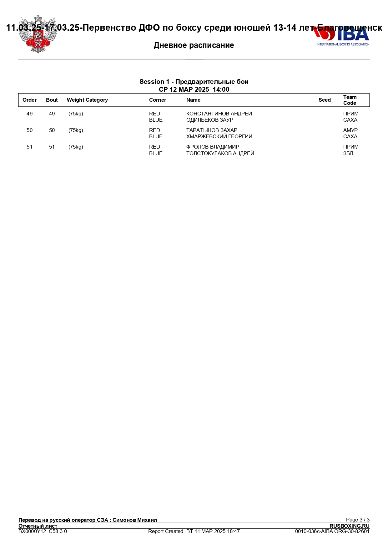 12.03.25 - Состав пар - Первенство ДФО по боксу среди юношей 13-14 лет – г. Благовещенск – День 1_page-0003