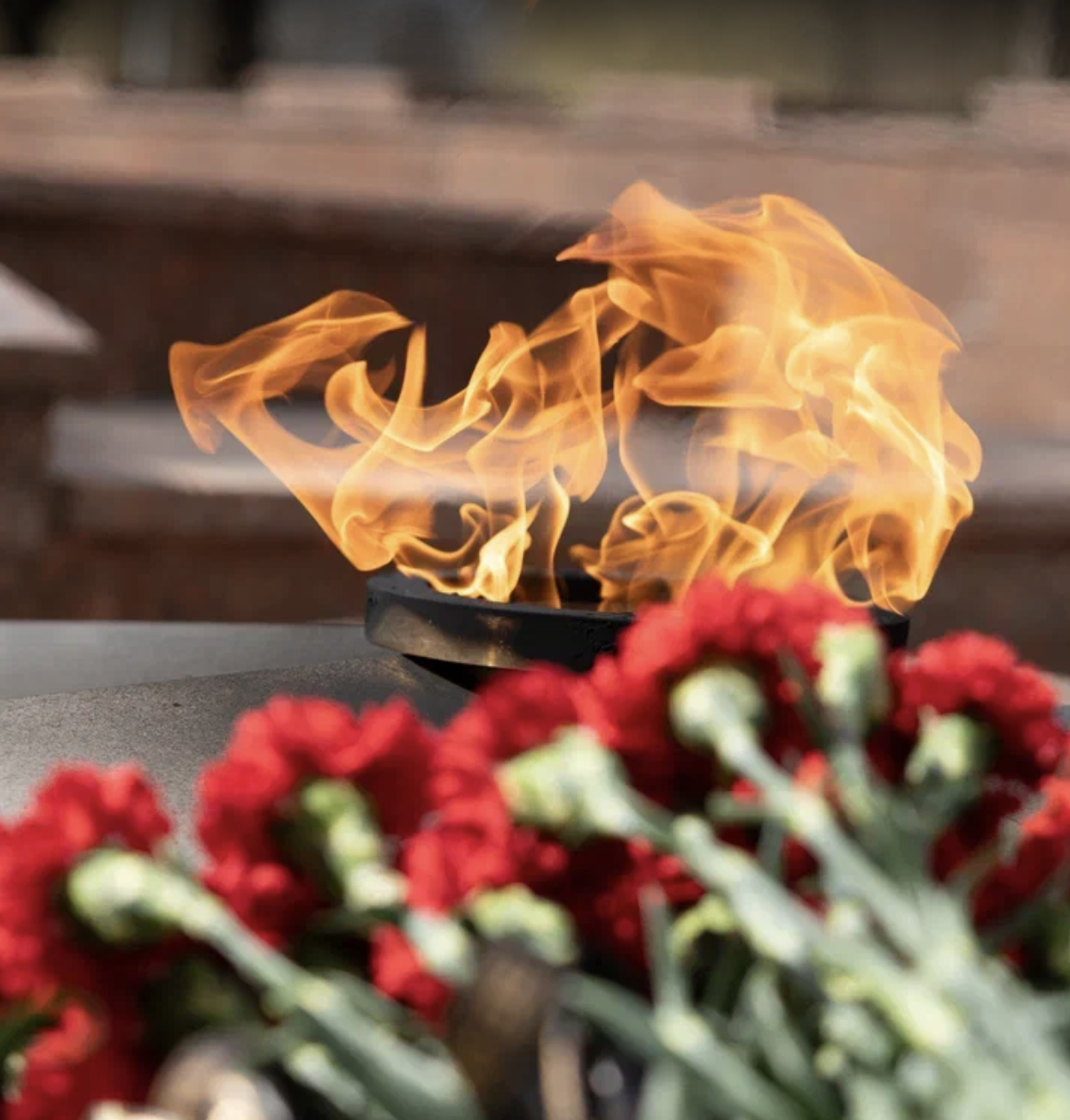 Церемония возложения цветов к Вечному огню в Чехове