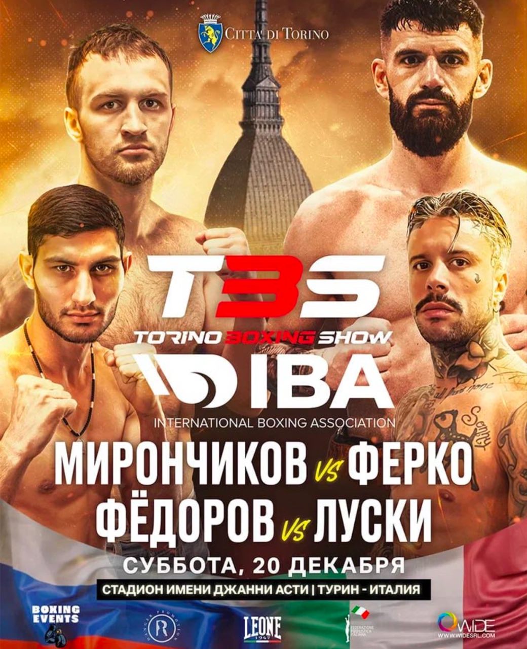 Бои Фёдорова и Мирончикова на турнире в Турине